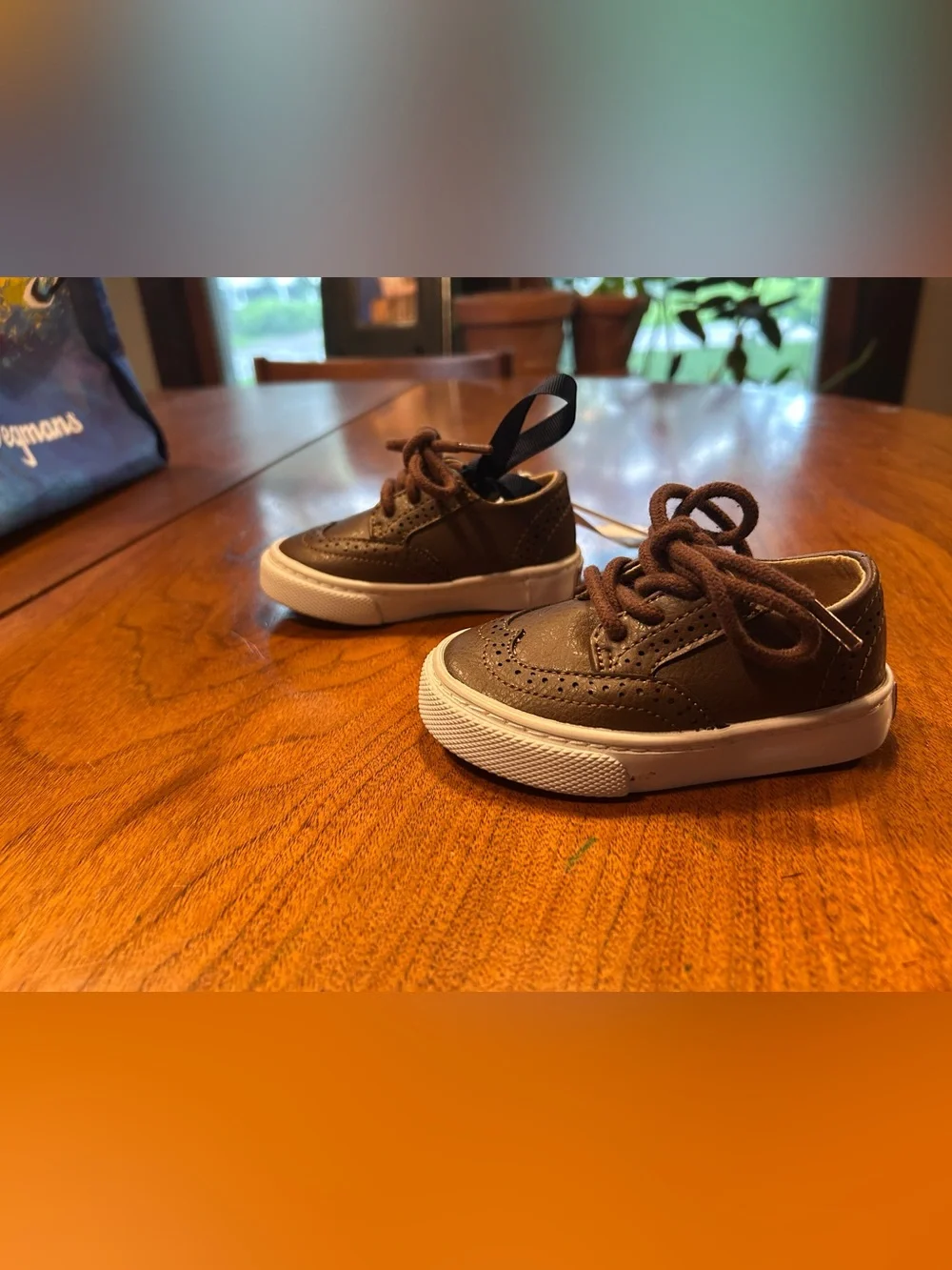 NWT Janie & Jack Baby Wingtip Sneakers Size 4 Brown